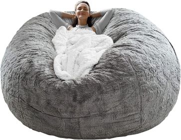 Bag Chair Cover(it was only a Cover;  not a Full Bean Bag) Chair Cushion;  Big Round Soft Fluffy PV Velvet Sofa Bed Cover;  Living Room Furniture
