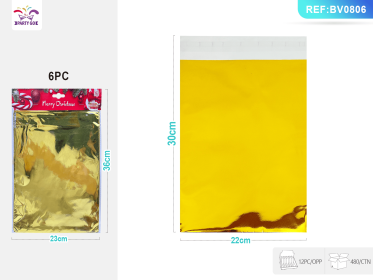 Gold Aluminum Film Self-adhesive Bag 6PC (Option: 6pc)