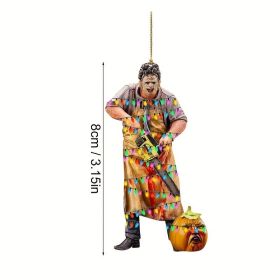 Purchase Classic Horror Magic Symbols, Halloween Decorations, Car Mirror Ornaments, Christmas Tree Decorations, Birthday Parties, Room Decoration (Style: Chainsaw B05)