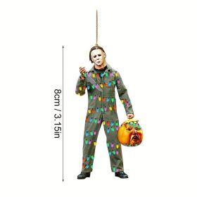 Purchase Classic Horror Magic Symbols, Halloween Decorations, Car Mirror Ornaments, Christmas Tree Decorations, Birthday Parties, Room Decoration (Style: Oblique Grip Knife B02)
