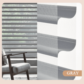 WELLSOURCE Manual 2"Shangri-la shades Non Blackout Light Filtering for Home, Office, Hotel, Club, Restaurant Custom Made Size (Color: GRAY(Light Filtering), size: Custom Size)