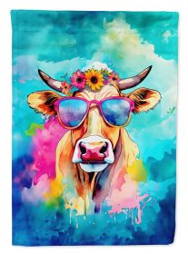 Hippie Animal Malvi Cow Garden Flag Mailbox Flag Decorative Yard Flag Banner Outside Patio Artwork Yard Flower Beds, Garden Size, Multicolor (Default: Default)