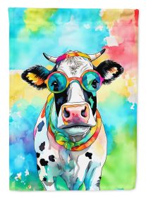 Hippie Animal Cow Garden Flag Mailbox Flag Decorative Yard Flag Banner Outside Patio Artwork Yard Flower Beds, Garden Size, Multicolor (Default: Default)